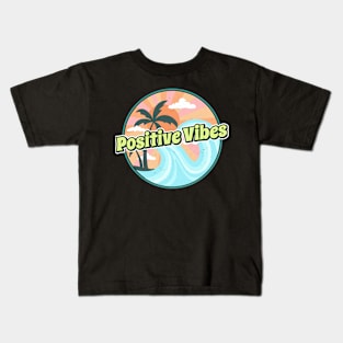 Positive Vibes Retro Design Kids T-Shirt